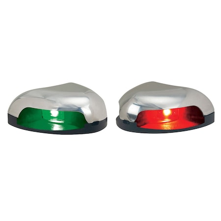 Perko Red/Green Horizontal Mount Side Light - Pair - Stainless Steel 0626DP0STS
